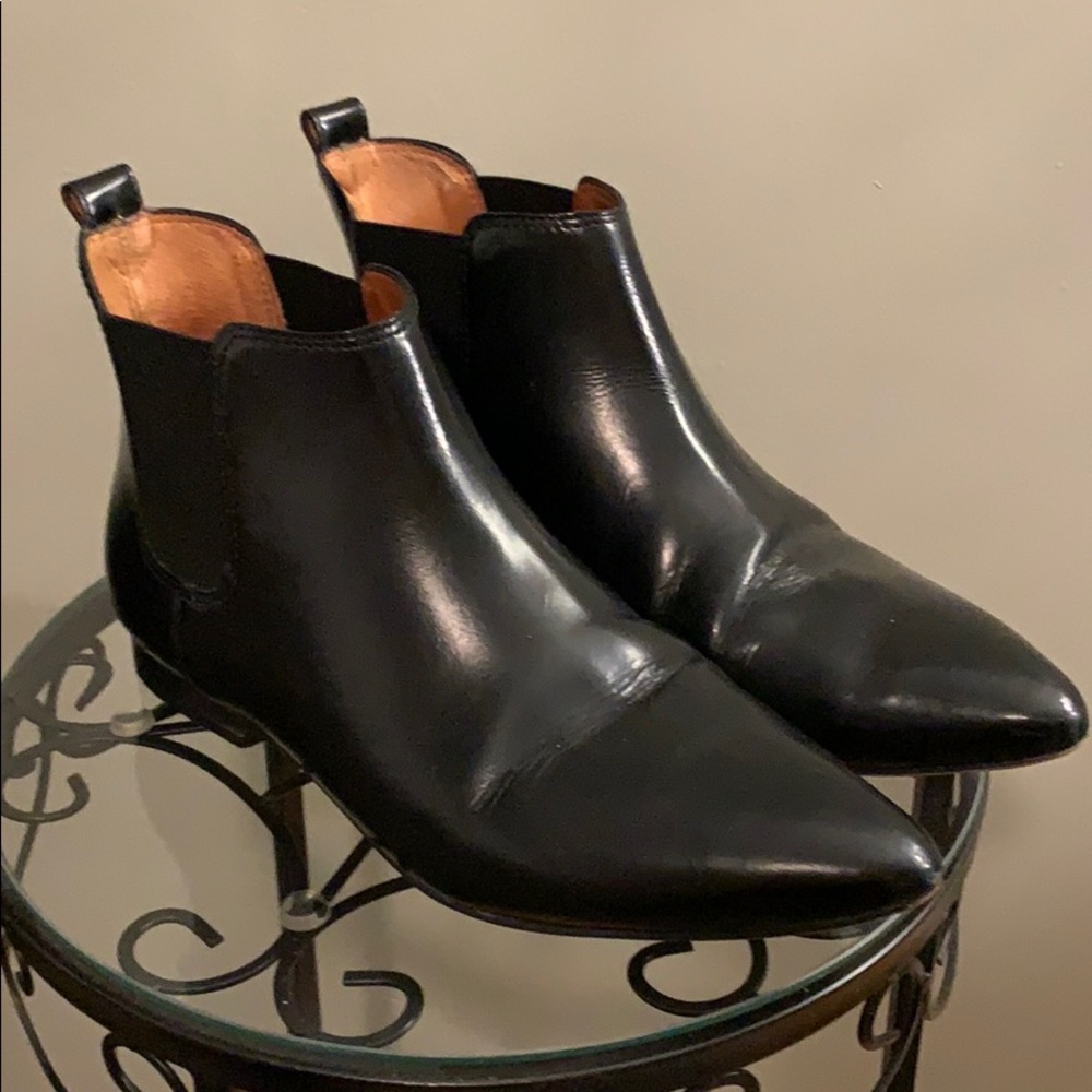 Black Leather Chelsea Boots